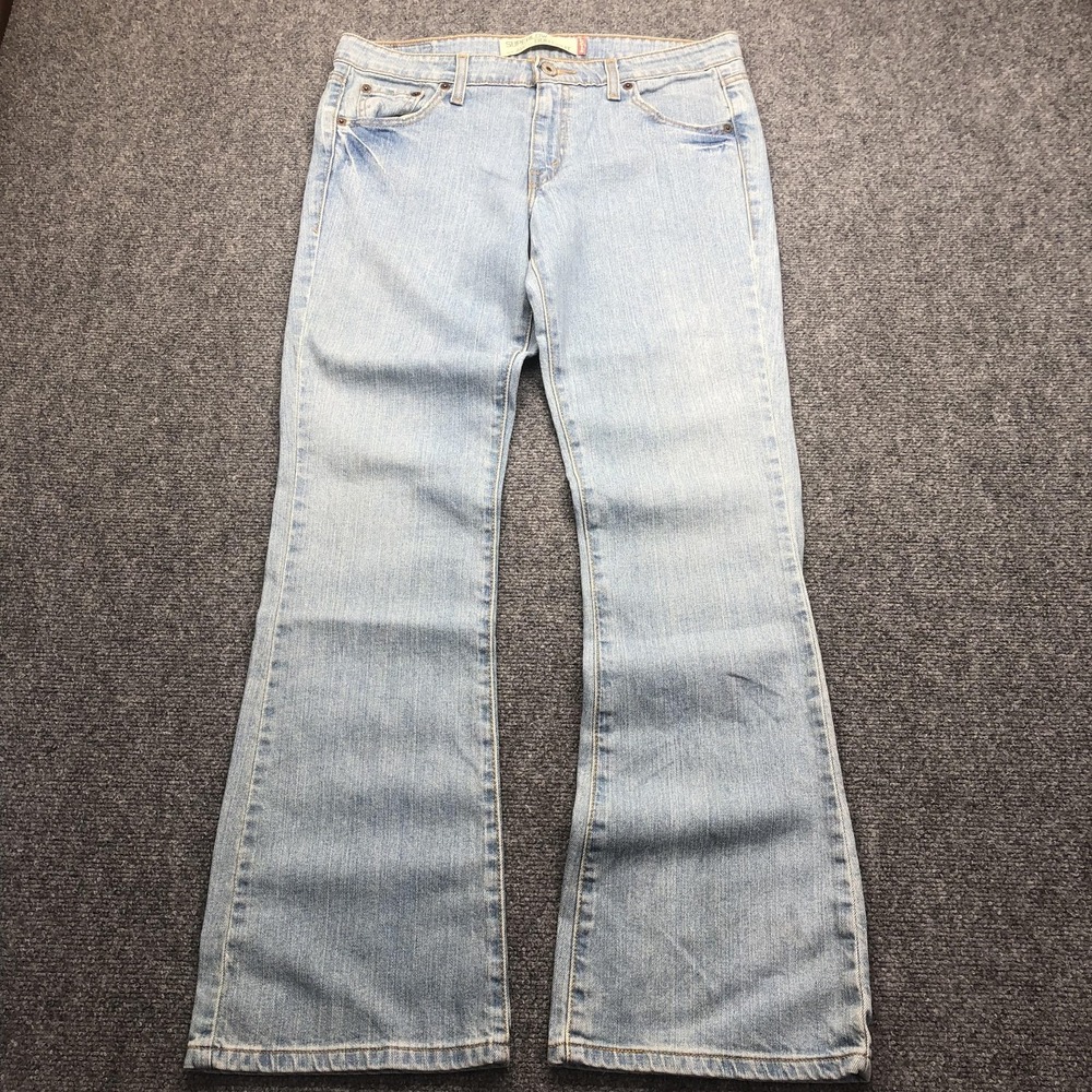 Levis 518 Superlow Bootcut Jeans Juniors 13M 33x30.5 Blue Light Wash Denim